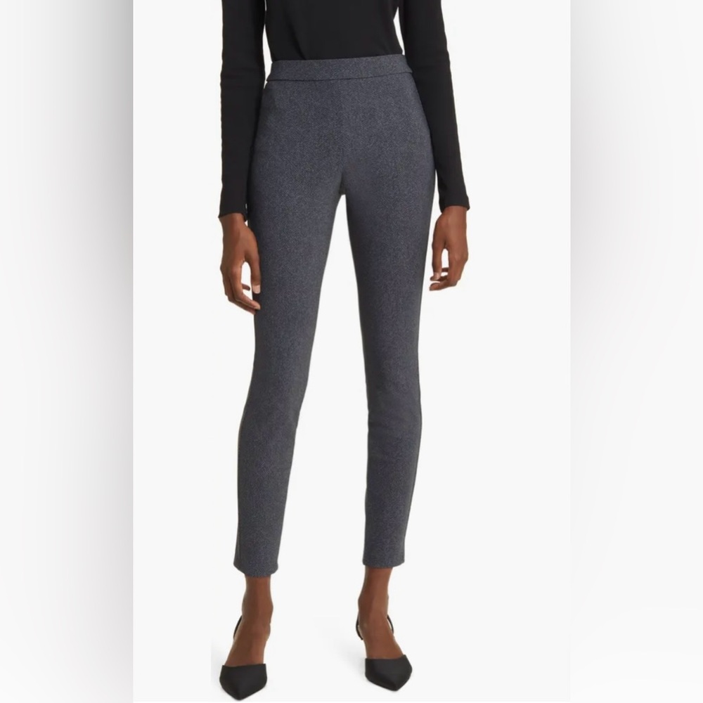 Theory | Women's Charcoal Grey Wool Blend Flat Front Side Zip Ankle Pants Size 4